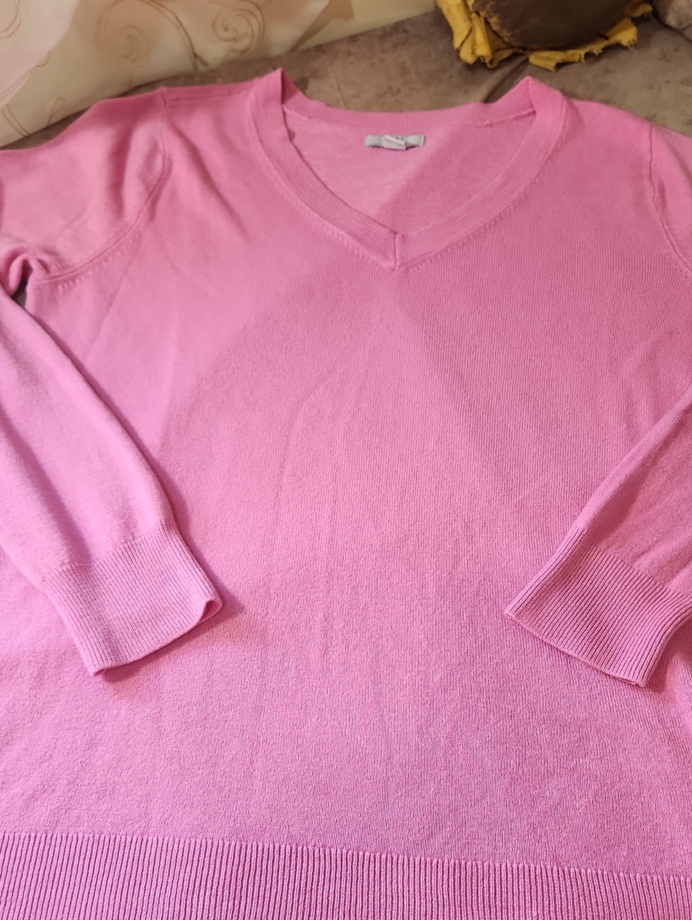 croft & barrow Rose Pink V-Neck Sweater - Women's XL
